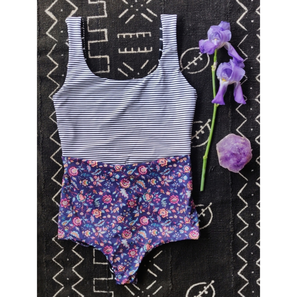 Solstice Stripes and Floral One Piece - Picture 2 of 4